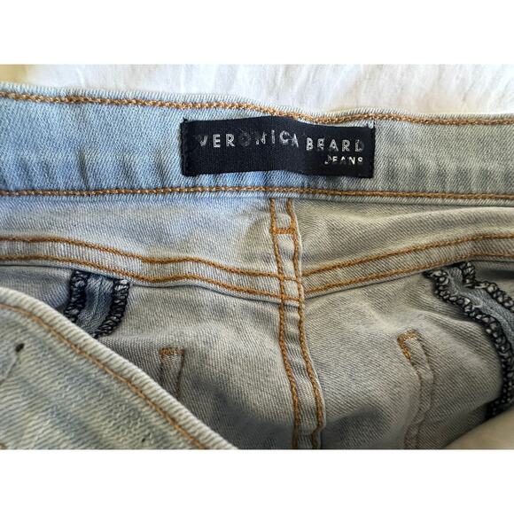 Veronica Beard Jackie jeans size 27, sky wash with fray, ankle length, 26 inseam - Picture 5 of 6